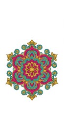 Colorful Ornamental Mandala Design on White Background