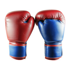 Boxing gloves close up on transparent background