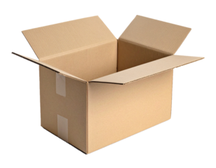 Open Cardboard Box Isolated on White Background