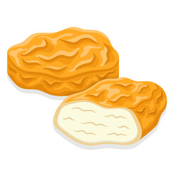 Vector illustration of chicken nugget pieces