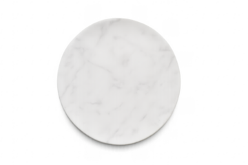 White marble round board with transparent background