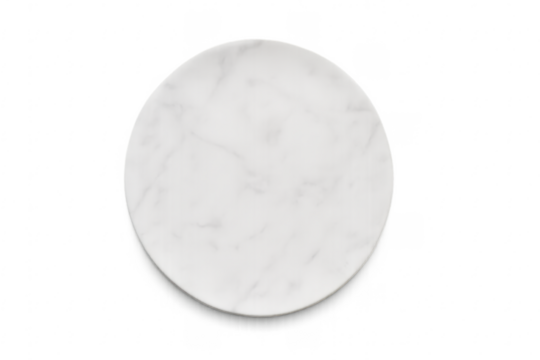 White marble round board with transparent background