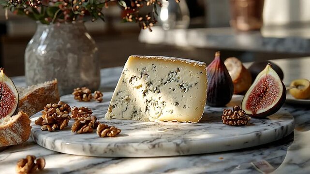 tradtional italian gorgonzola dolce cheese video orbit