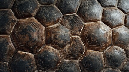 Close-Up View of Unique Hexagonal Natural Textured Surface