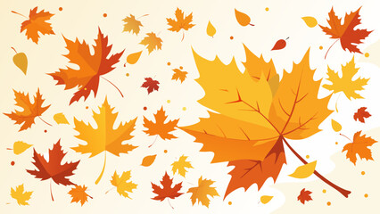 Obraz premium Vector art of autumn leaves falling, creating a beautiful seasonal background
