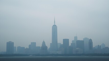 Obraz premium City skyline in fog