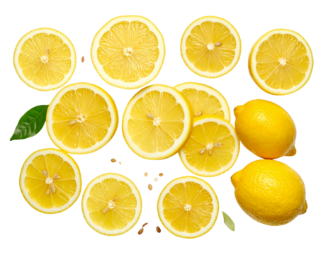 Scattered Lemon Slices and Halves, Dynamic Composition, Isolated