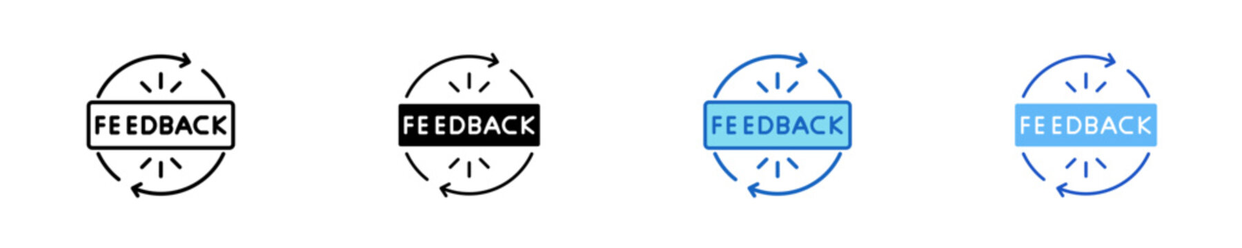 360 Feedback  Icon Set Multiple Style Collection