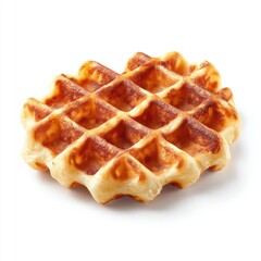 Close-up of a golden-brown, heart-shaped waffle
