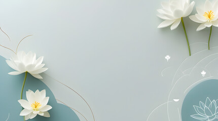 white flowers on a blue background