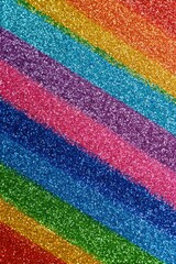 Diagonal rainbow stripes of glitter (1)