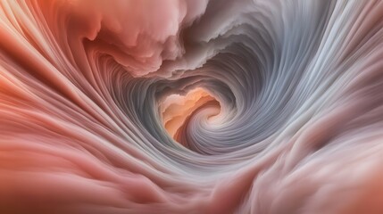 Abstract swirling cloudscape heart vortex digital art