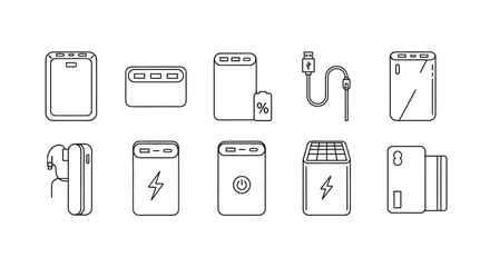 Set of hand-drawn icons representing various washing machines and laundry appliances vector