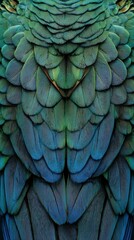 Obraz premium Vibrant Blue and Green Feather Texture of Parrot Close-Up
