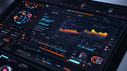 Digital dashboard displaying data analytics and financial trends - Powered by Adobe