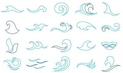 Water wave icon. Water design concept. Sea and ocean wave symbol, vector illustration