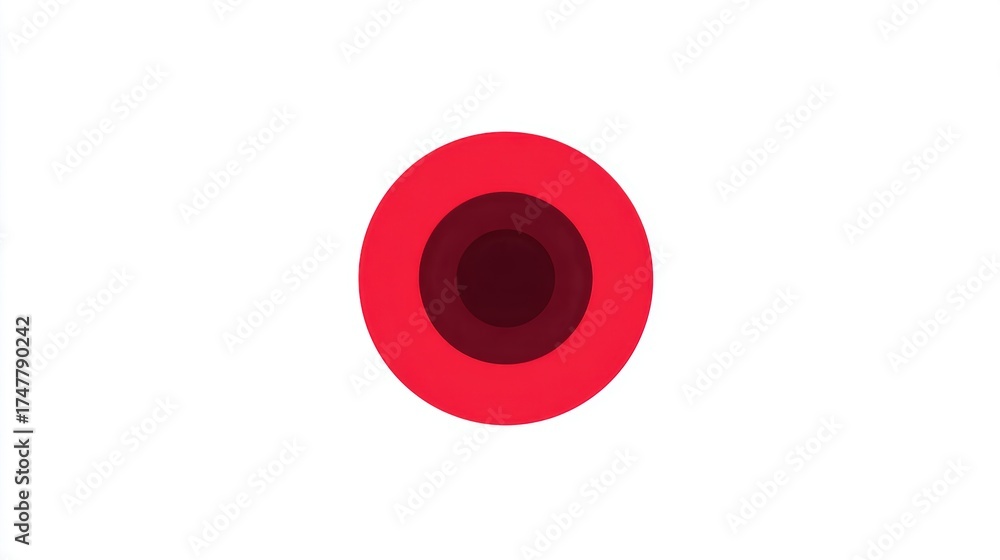 Wall mural abstract red circle on white background creating minimalist design