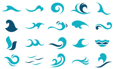 Water wave icon. Water design concept. Sea and ocean wave symbol, vector illustration