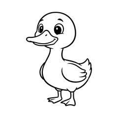 Fototapeta premium Adorable Duckling Cartoon Illustration with a Smiling Expression and Simple Design for Children's Books