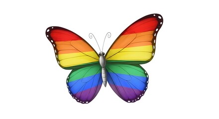 Obraz premium Rainbow Butterfly Symbolising Freedom and Transformation