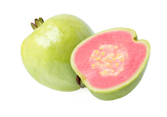 Pink guava isolated on transparent background.