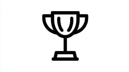 Simple Outline Graphic of a Trophy Icon for Achievement Concept