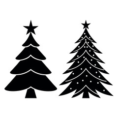 set of christmas tree icons