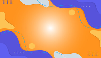 Vibrant orange and blue abstract wavy background with a soft glowing center for dynamic design and digital art projects