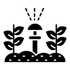 Conceptual solid design icon of irrigation 