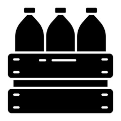 Premium download icon of bottles crate