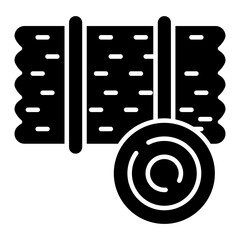 A solid design icon of hay bale 