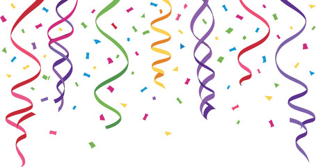 Celebration Streamers Background Confetti Scattered Celebration Decoration Event