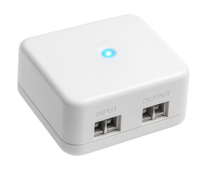 Moisture-resistant power supply block for LED strips in modern bathrooms.