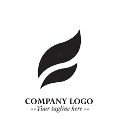 Obraz premium Leaf Logo Symbol Black on White Background in Elegant Minimalist Vector Design for Eco Branding