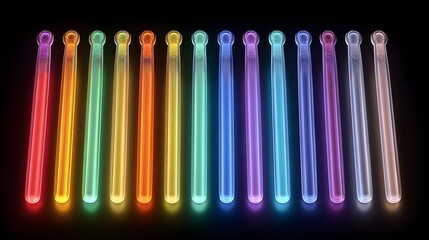 colored pencils on black background