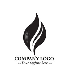 Fototapeta premium Leaf Logo Symbol Black on White Background in Elegant Minimalist Vector Design for Eco Branding