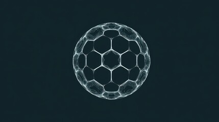 Naklejka premium Abstract Line Art Representation of a Soccer Ball with Geometric Design