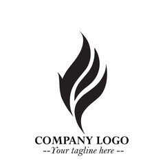 Leaf Logo Symbol Black on White Background in Elegant Minimalist Vector Design for Eco Branding