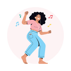 Dancing Joyfully to the Music PNG file on transparent background.