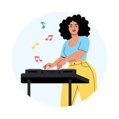 Playing the Keyboard with Focus PNG file on transparent background.