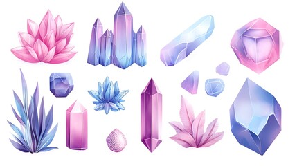 Vibrant Crystals  Gemstones Collection