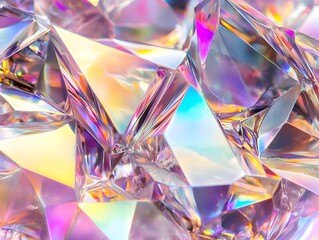 Iridescent Crystal Cluster Closeup Abstract Background