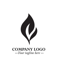 Leaf Logo Symbol Black on White Background in Elegant Minimalist Vector Design for Eco Branding
