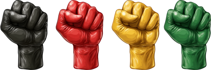 Colorful fist protest symbol of power, strength, and solidarity