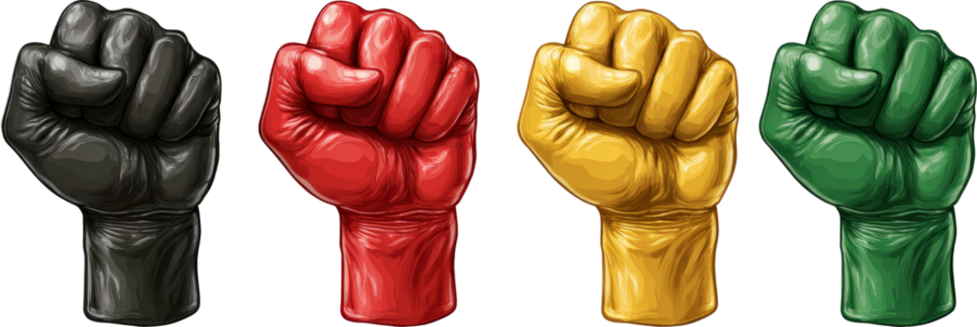 Colorful fist protest symbol of power, strength, and solidarity - Powered by Adobe