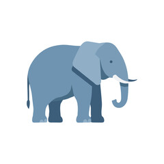 Obraz premium Cute flat illustration of an elephant in side view, minimalist cartoon style with soft blue tones, isolated, suitable for children’s books, zoo, or nature themes