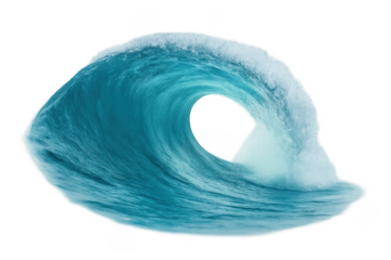 Ocean wave curling creating a barrel shape