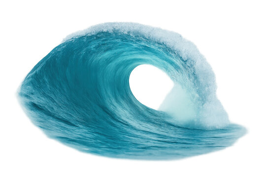 Ocean wave curling creating a barrel shape