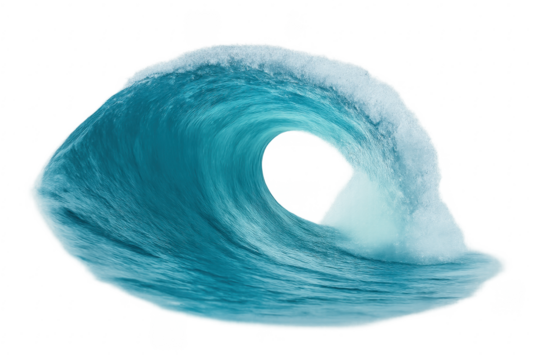 Ocean wave curling creating a barrel shape