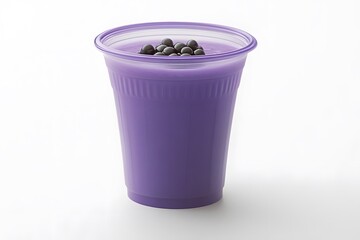 Purple Smoothie with Boba Pearls in Plastic Cup